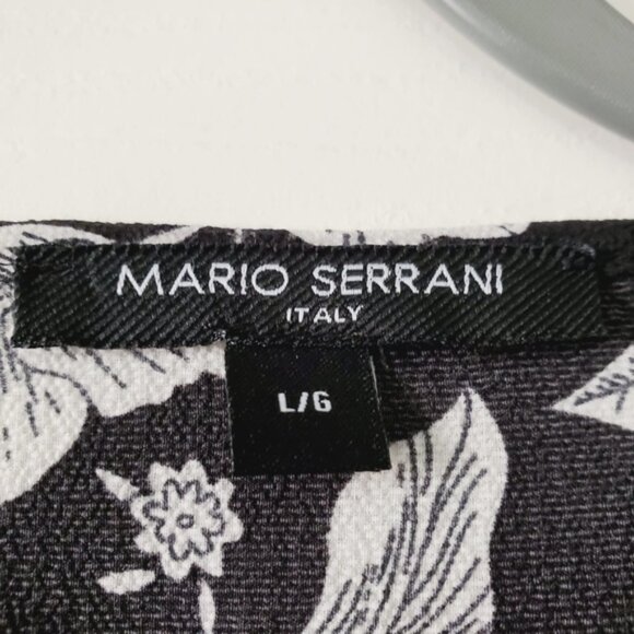 Mario Serrani Italy Floral Boho Tie Waist V Neck Beach Dress L - Picture 6 of 8